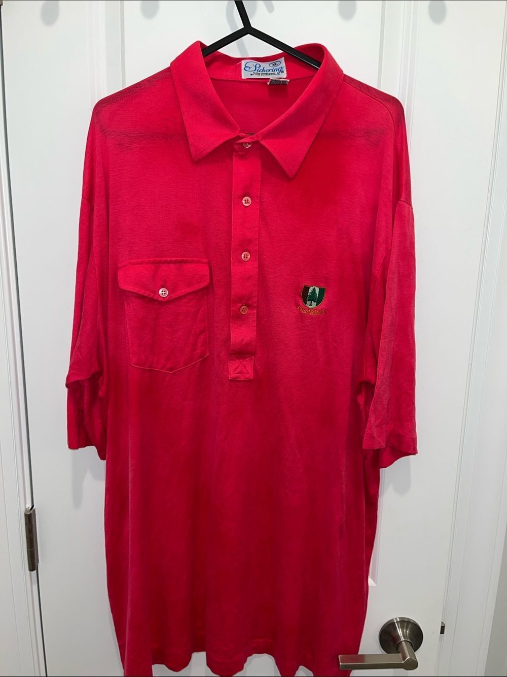 Vintage Pickering Hot Pink Retro Golf Pocket Polo Shirt Pine Valley CC NJ XL